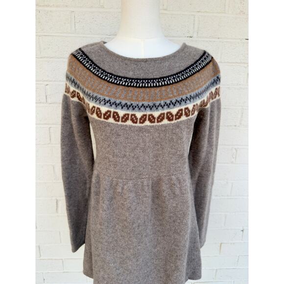Garnet Hill Sz Small Lambswool / Angora Fair Isle Tunic Sweater / Mini Dress - Picture 8 of 8